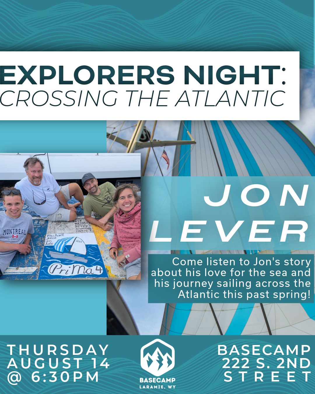 Laramie's Basecamp Presents Explorers Night: Crossing the Atlantic - Jon Lever