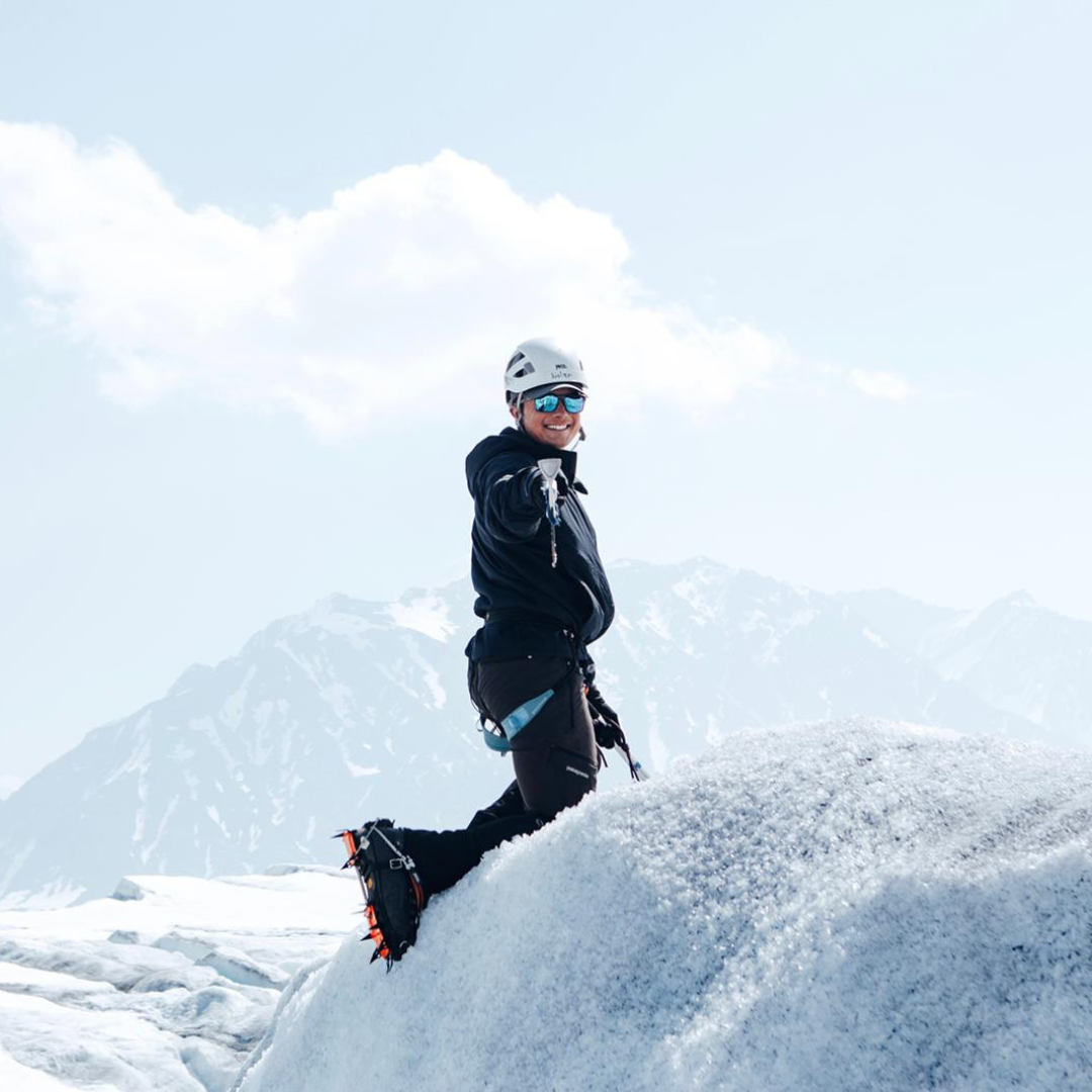 Nolan Gerdes mountaineering on the ice