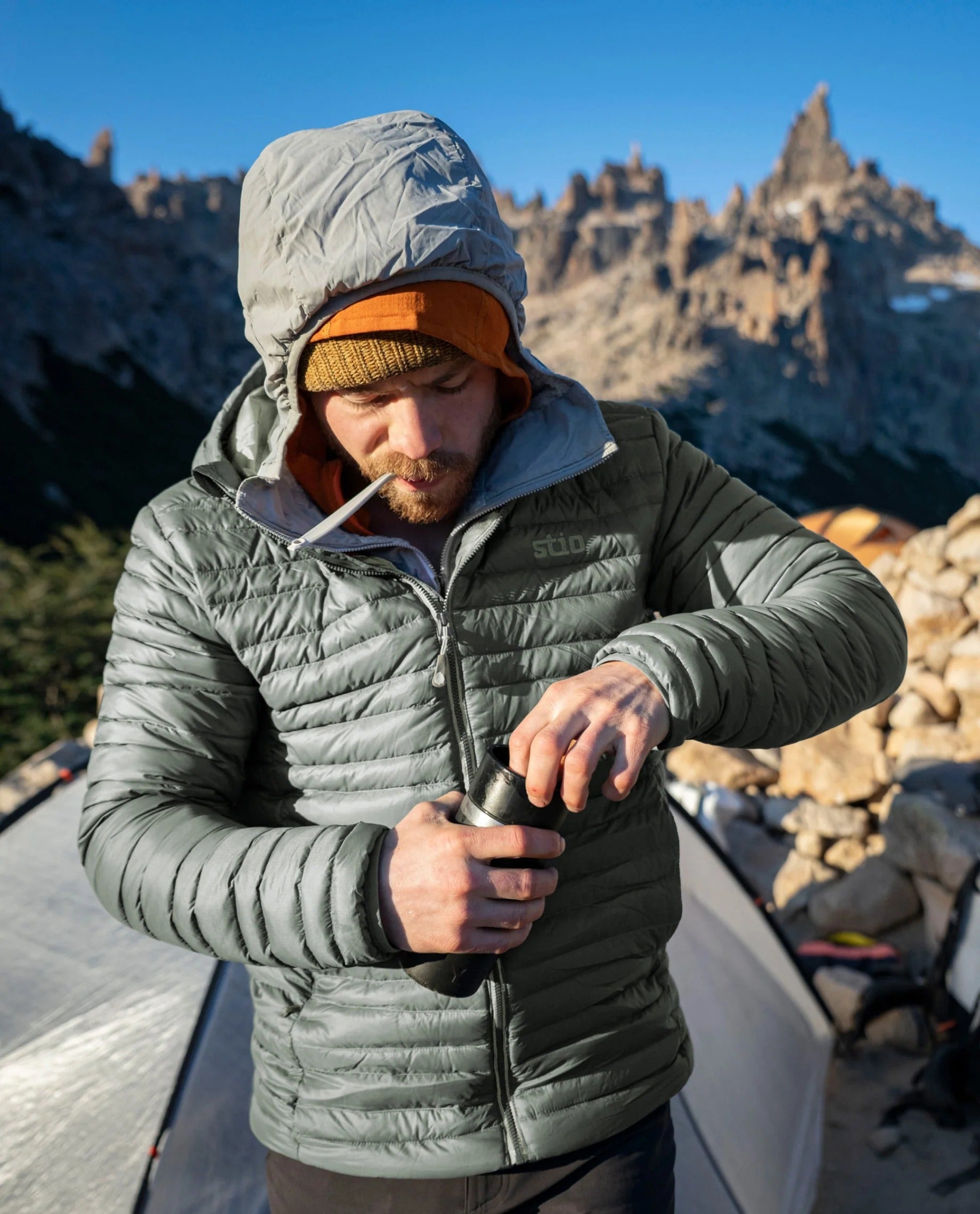 M's Pinion Down Hooded Jacket