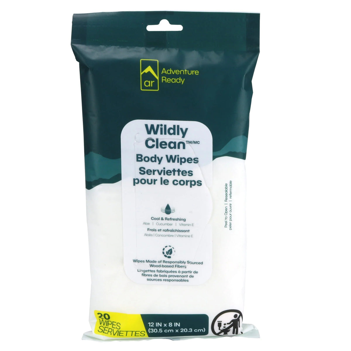 Adventure Ready Wildly Clean Body Wipes - 20 CT