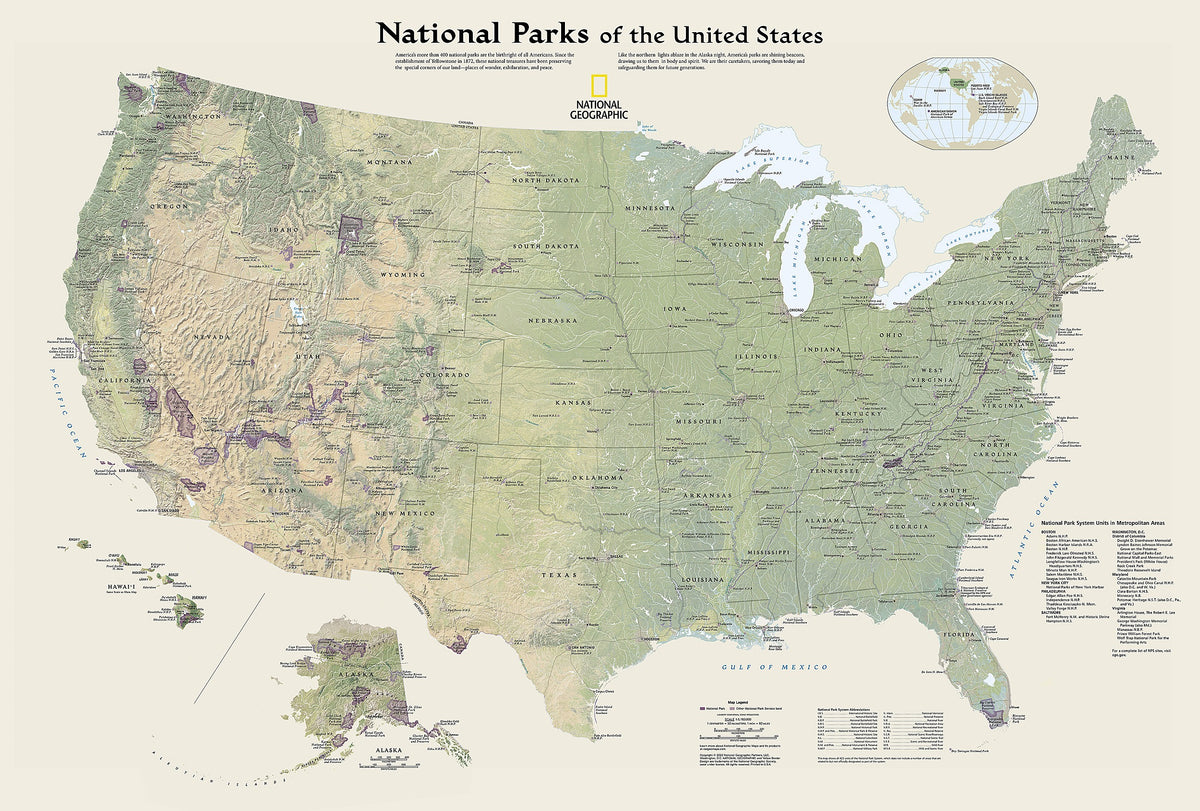 National Parks of the United States Map