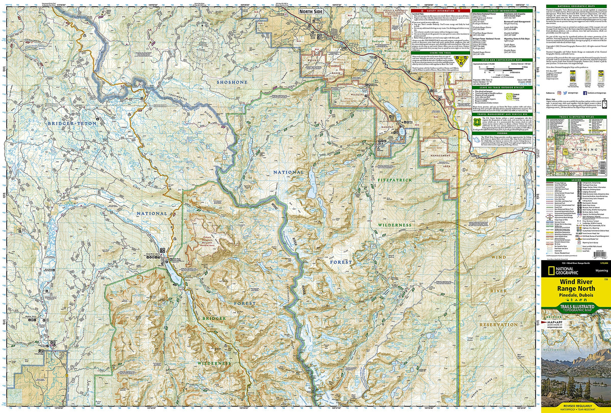 Wind River Range North Map [Pinedale, Dubois]