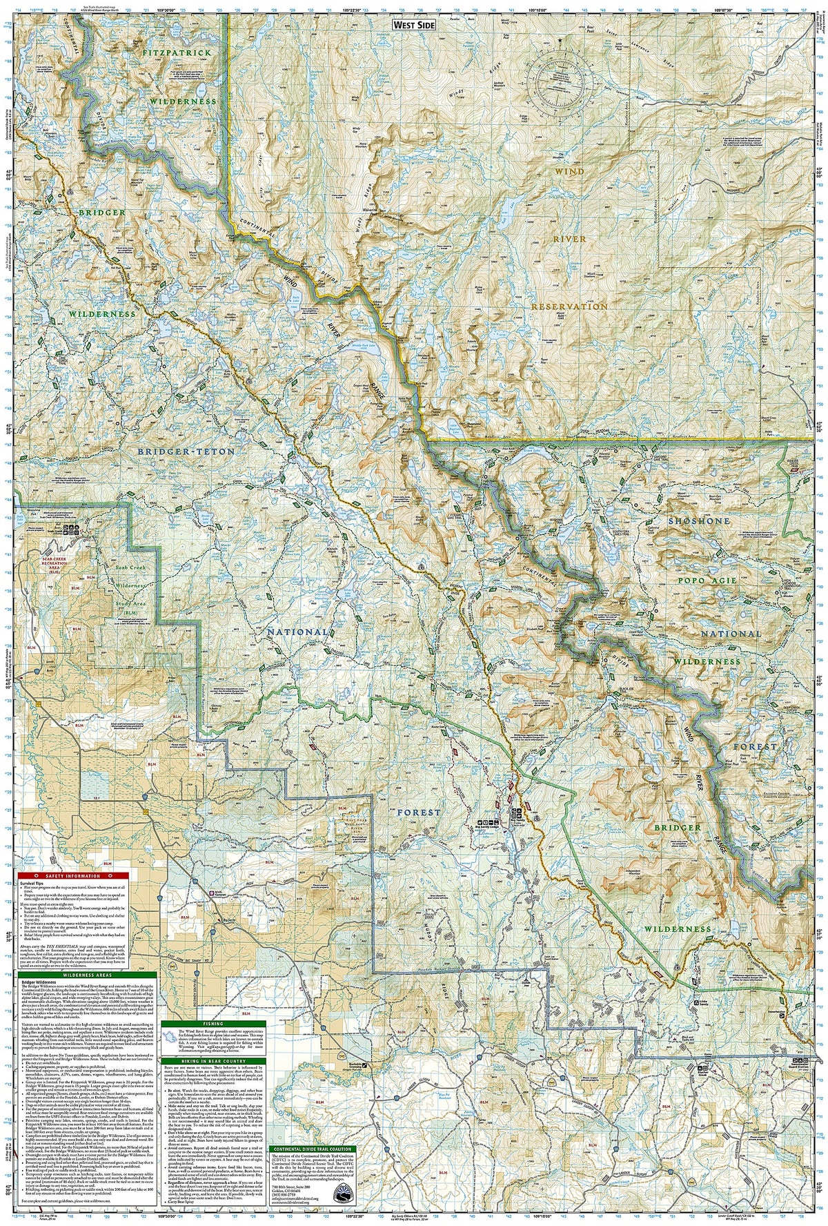 Wind River Range South Map [Lander, Cirque of the Towers]
