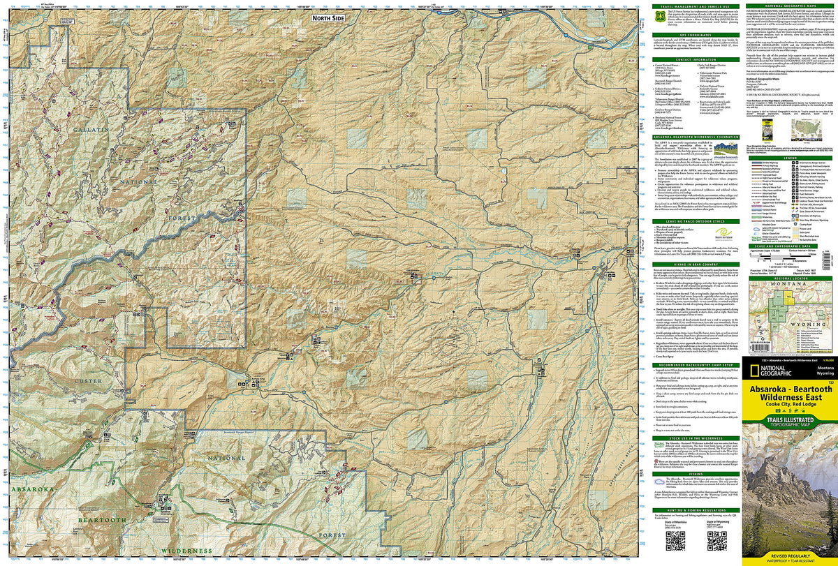 Absaroka-Beartooth Wilderness East Map [Cooke City, Red Lodge]