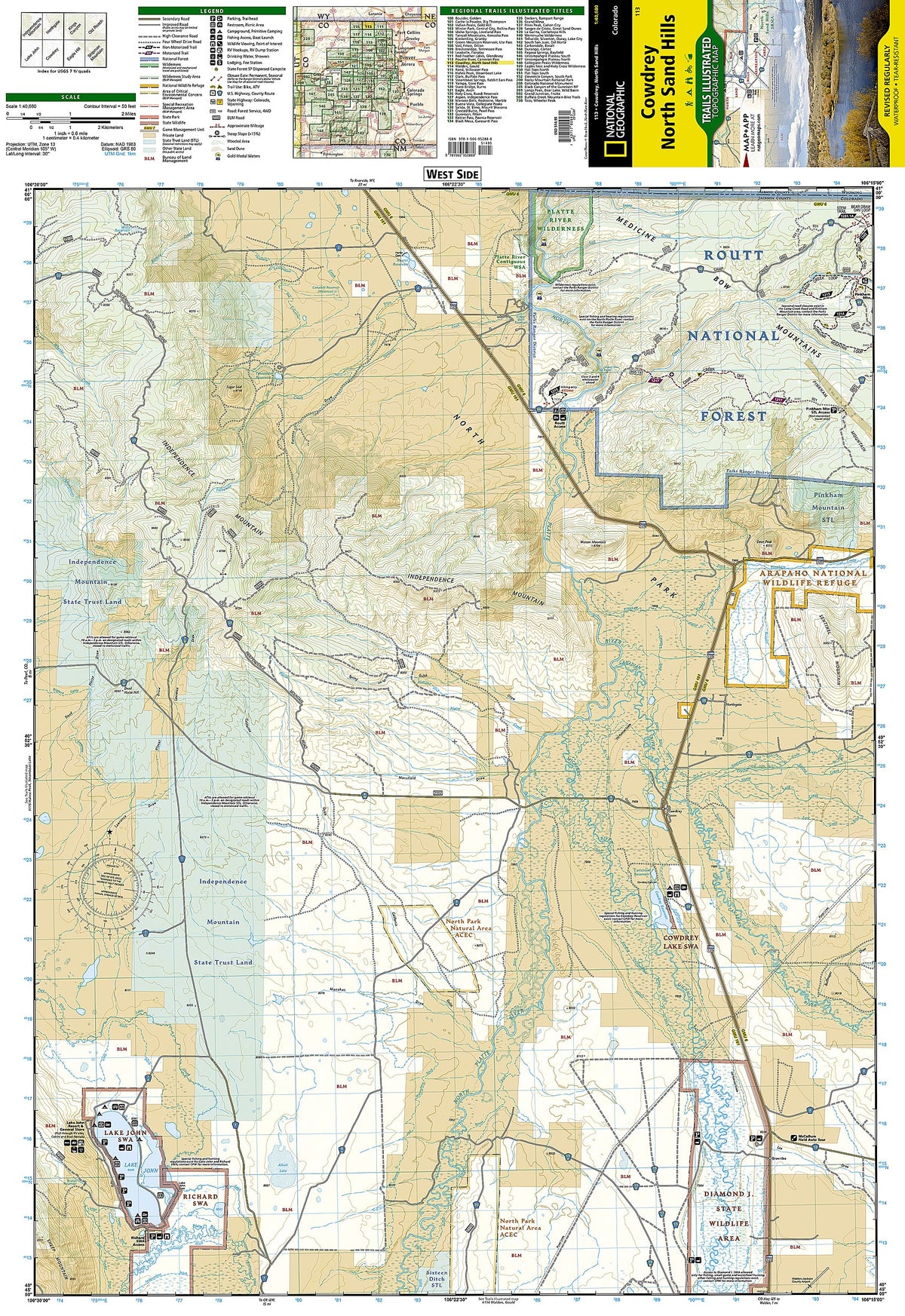 Cowdrey, North Sand Hills Map