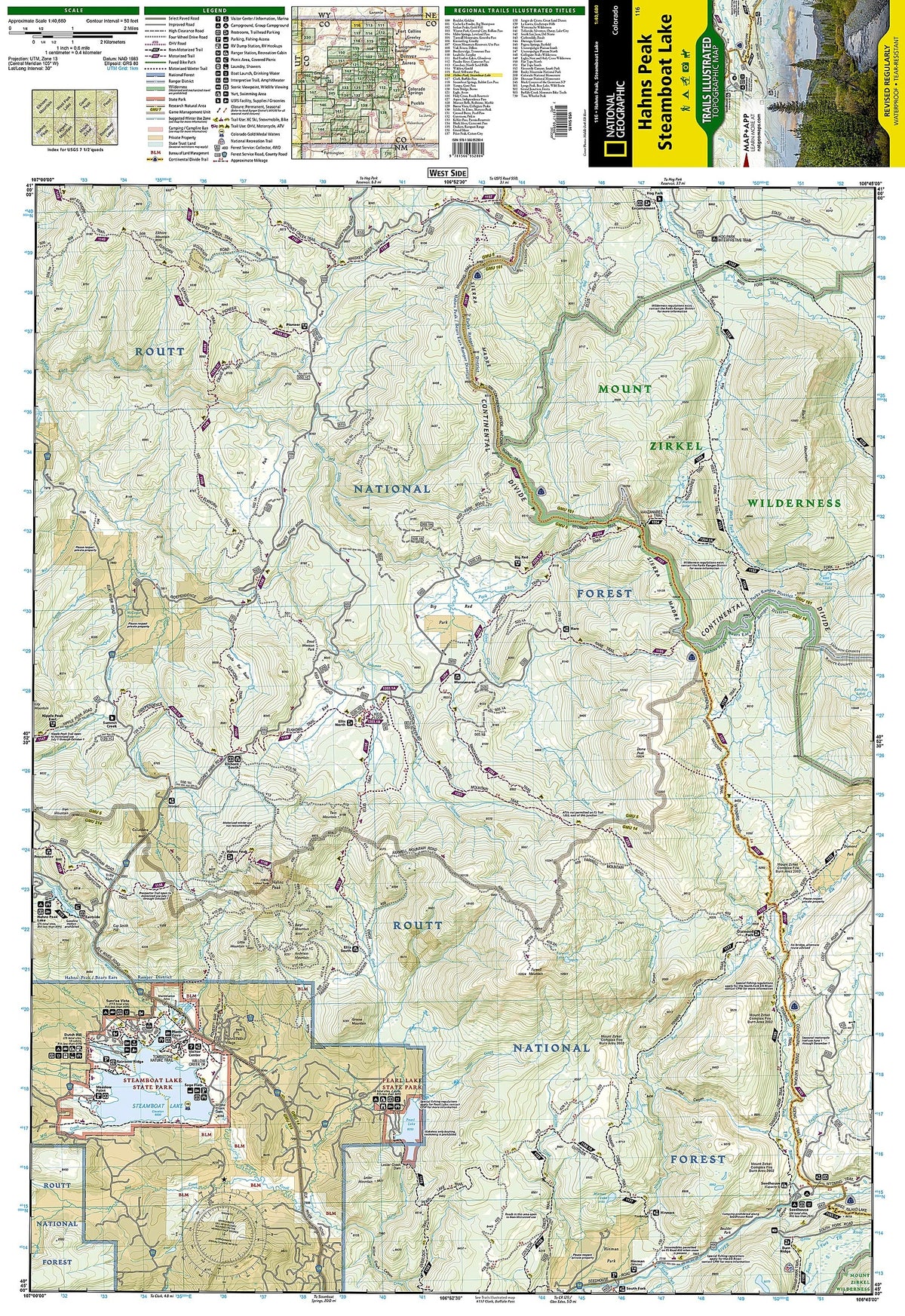 Hahns Peak, Steamboat Lake Map