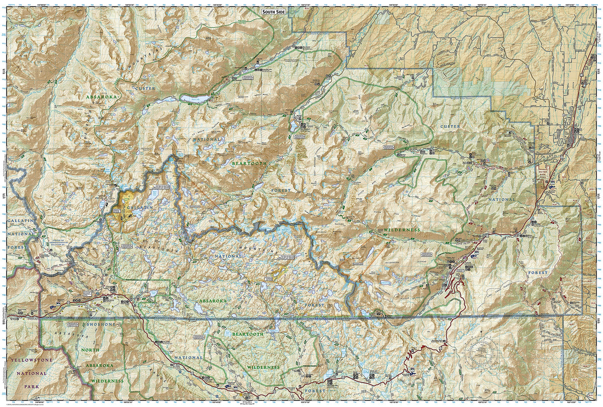 Absaroka-Beartooth Wilderness East Map [Cooke City, Red Lodge]