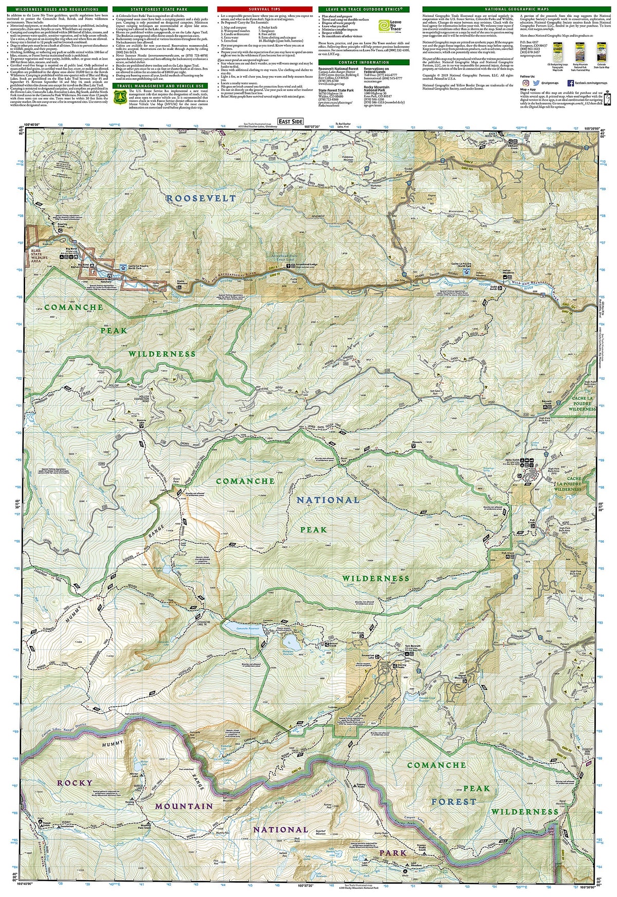 Poudre River, Cameron Pass Map