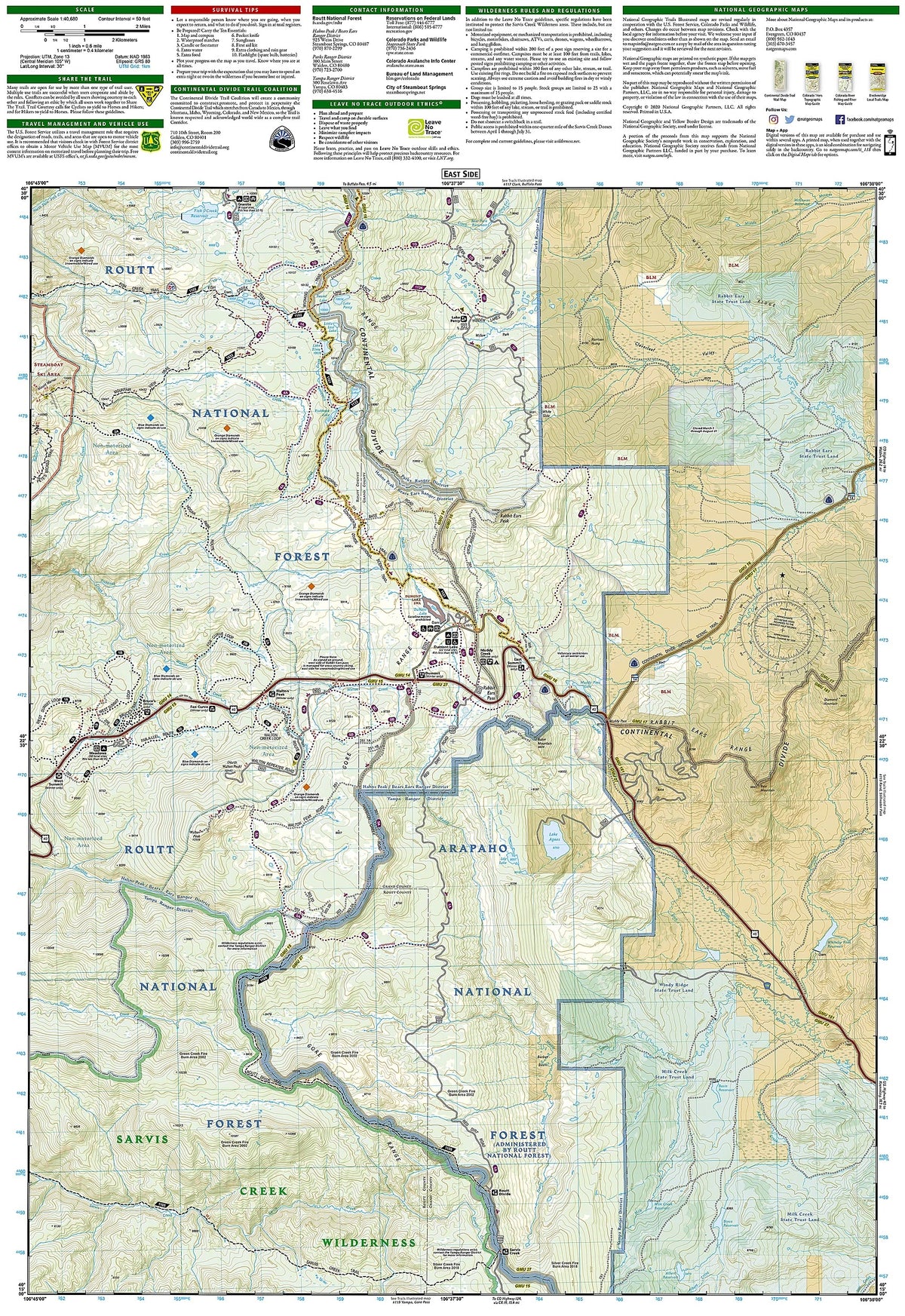 Steamboat Springs, Rabbit Ears Pass Map