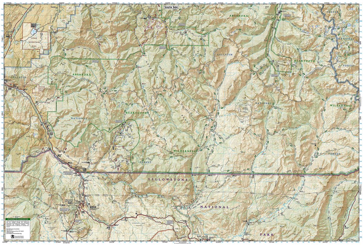 Absaroka-Beartooth Wilderness West Map [Gardiner, Livingston]