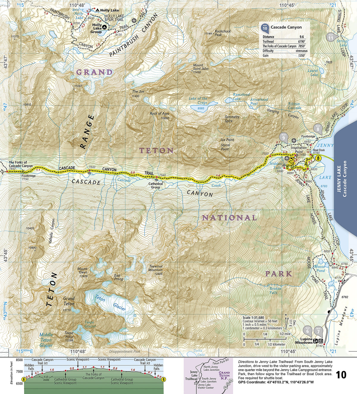 Grand Teton National Park Day Hikes Map